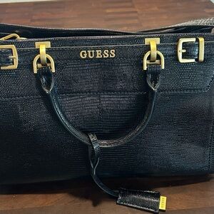 Guess Black Handbag with Gold Accents